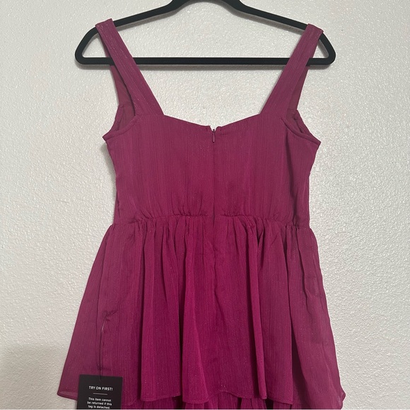 Lulu’s Tier For the Drama Magenta Purple Lurex Tiered Midi
Dress - Picture 6 of 16